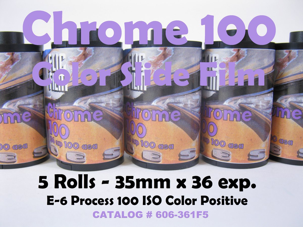 Ultrafineonline's tweet photo. 5 Roll Pro Pack Flic Film Kodak Chrome 100 Fresh 35 mm Slide Film 36 Exp. ISO 100 https://t.co/U3RAxg7c8M #fuji #35mmfilm #indooroutdoorfilm #kodak #filmphotography #colorslidefilm #processE6 #elitechrome #positiveFilm @ultrafineonline @photowarehouse https://t.co/VD5vI7TCeS