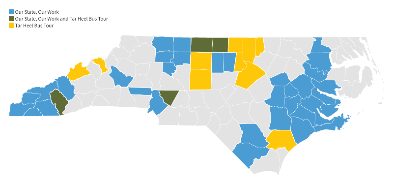 ncIMPACTsog's tweet photo. Did you know? #CarolinaAcross100 will fund projects in 14 NC counties, bringing our total to 47 of 100 counties engaged! Learn more about our pan-University partnerships and join us in the count to 100! https://t.co/gbAlUhBcRU 💯 #servicetostate #UNC #NorthCarolina https://t.co/biliQloBOy