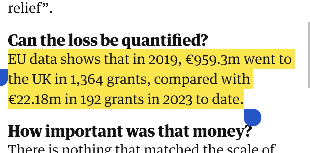 It's really shocking that this hasn't been resolved yet, and it's vital for UK science that this be resolved and the UK rejoin Horizon. Just look at the numbers - it's a devastating loss to UK science.

theguardian.com/education/2023…