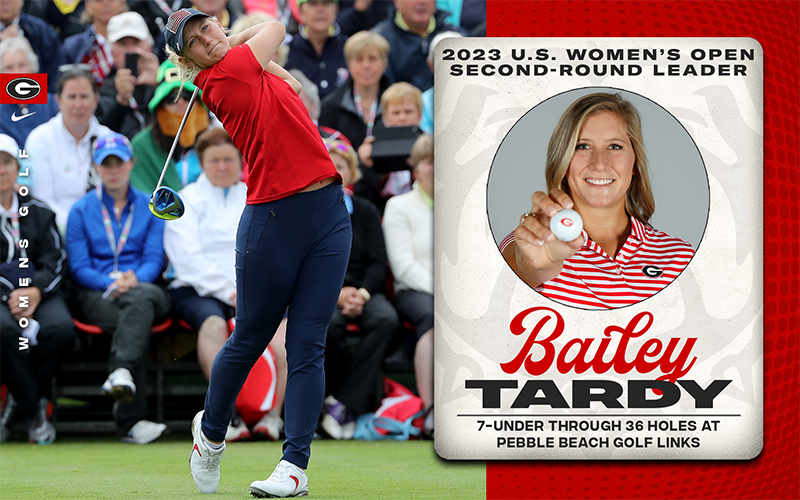 ‼️We see you, Bailey. 🔝 of the leaderboard at the midway point of the <a href="/uswomensopen/">U.S. Women's Open</a>!‼️

📈➡️ gado.gs/apc

#GoDawgs