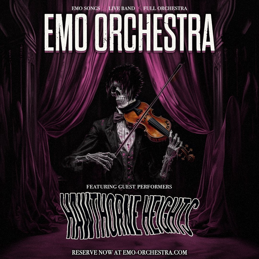 Emo Orchestra (@emo_orchestra) on Twitter photo Date night is just around the corner 😉
Join us this fall as EMO ORCHESTRA x <a href="/HawthorneHgts/">Hawthorne Heights</a> embark on a massive US tour, performing songs from all your favorite Emo artists. 🎻
What songs do you NEED to hear them play?
Find dates & tickets info at
Emo-orchestra.com Date night is just around the corner 😉
Join us this fall as EMO ORCHESTRA x <a href="/HawthorneHgts/">Hawthorne Heights</a> embark on a massive US tour, performing songs from all your favorite Emo artists. 🎻
What songs do you NEED to hear them play?
Find dates & tickets info at
Emo-orchestra.com