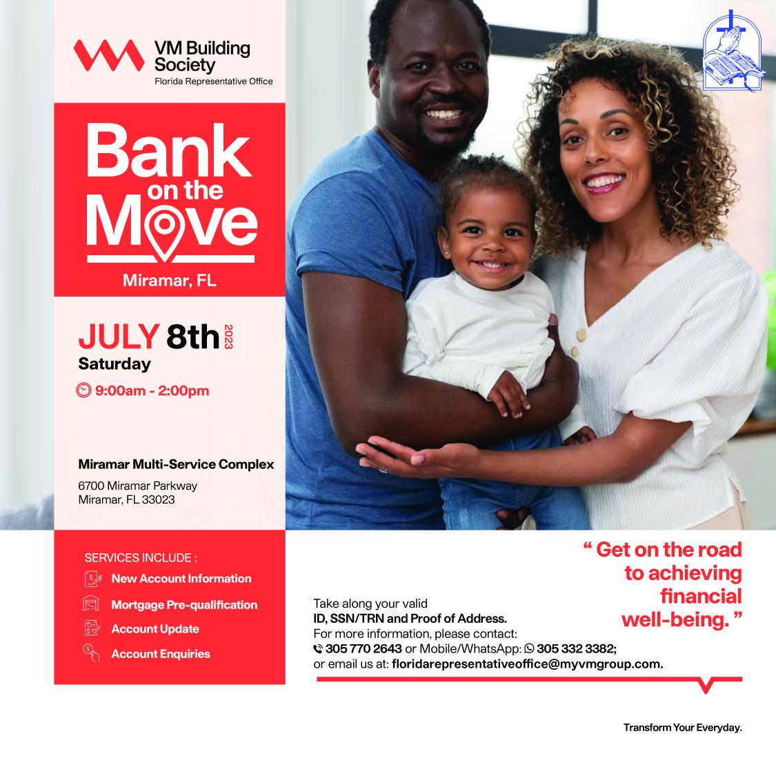 The VM Florida Representative office team will be in Miramar on Saturday July 8. Stop by to see how you can get on the road to financial Wellness. #vmbs #vacationhome
