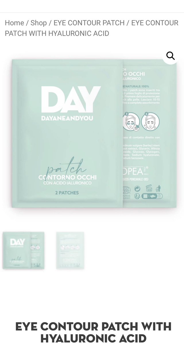 daydreamerfore3's tweet photo. Oh looks like I be shopping again! New product for @DayDayaneandYo1 
Eye Contour Patch with Hyaluronic acid! 

Shop: https://t.co/4bCCRZye0b

#mellos #DayaneMello #dayaneandyou #eyepatch #Madeinitaly https://t.co/UTrHFV1TQz