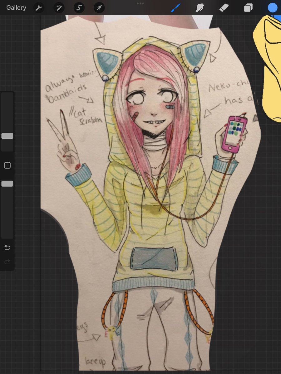 kelbeemoo's tweet photo. so i don’t understand on how to post pictures on art fight without posting them here first so here’s another drawing of my oc Candi <3 

i included her OG design from when i was 12 and first made her!! https://t.co/1nibBWmV4u