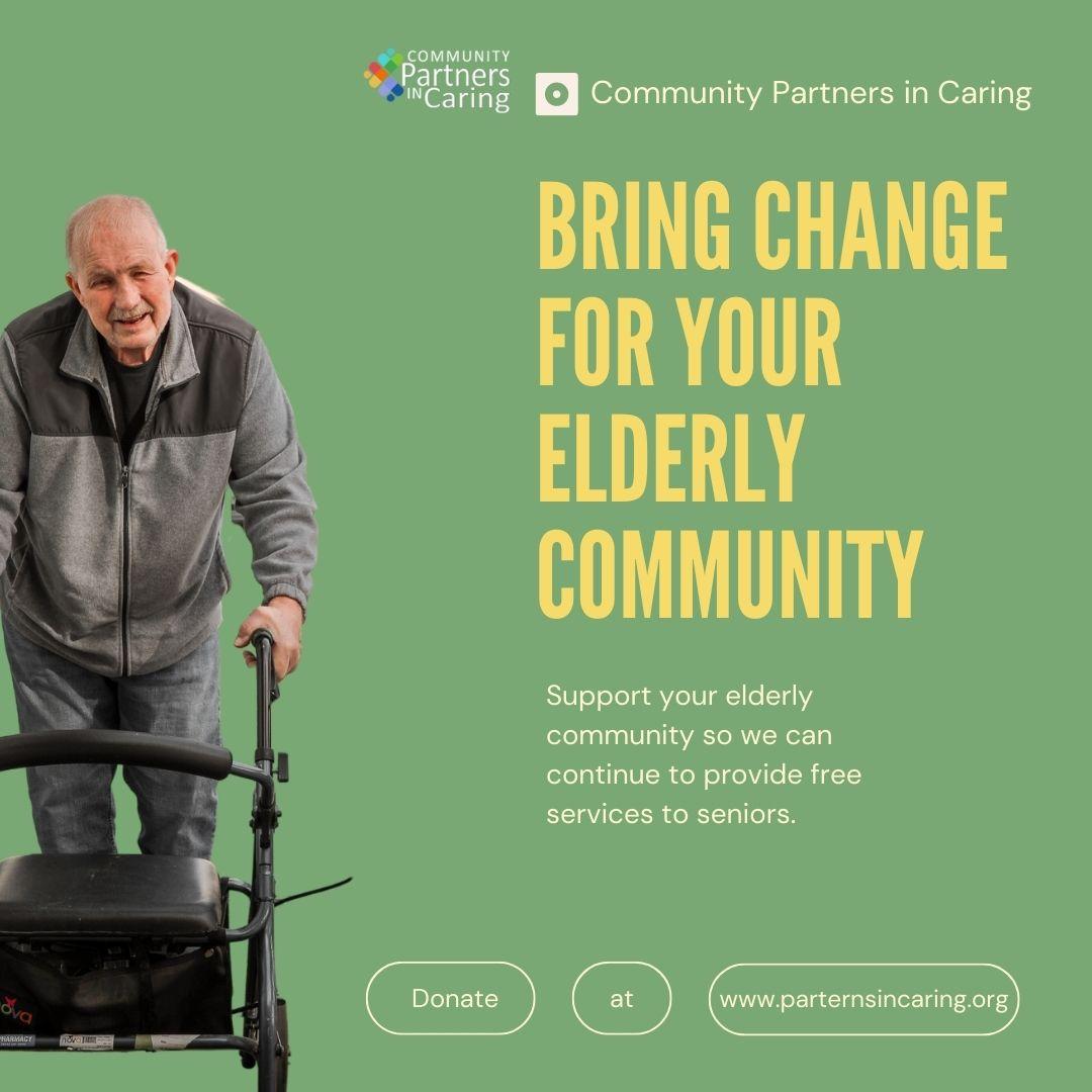 CPCaring's tweet image. Make a difference in your local senior community. Our ability to offer free services to elderly individuals depends on the generosity of donors like you. Each and every dollar matters. Join us in donating to transform lives! partnersincaring.org/donate/ 
#partnersincaring