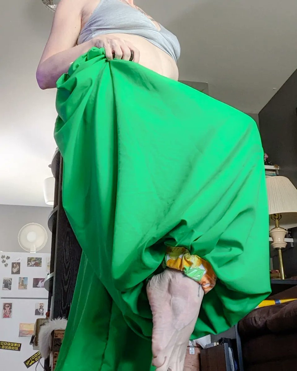 poptwatOF's tweet photo. I have no wifi and barely any cell signal today, so I'm modeling my goblin pants and showing off the feets. https://t.co/CpnxEtdy3p