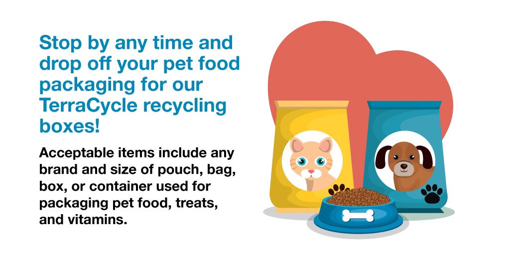 We're so excited to now offer pet food packaging recycling through our Terracycle boxes in the dealership! Drop off your hard to recycle items during your next visit. ♻️