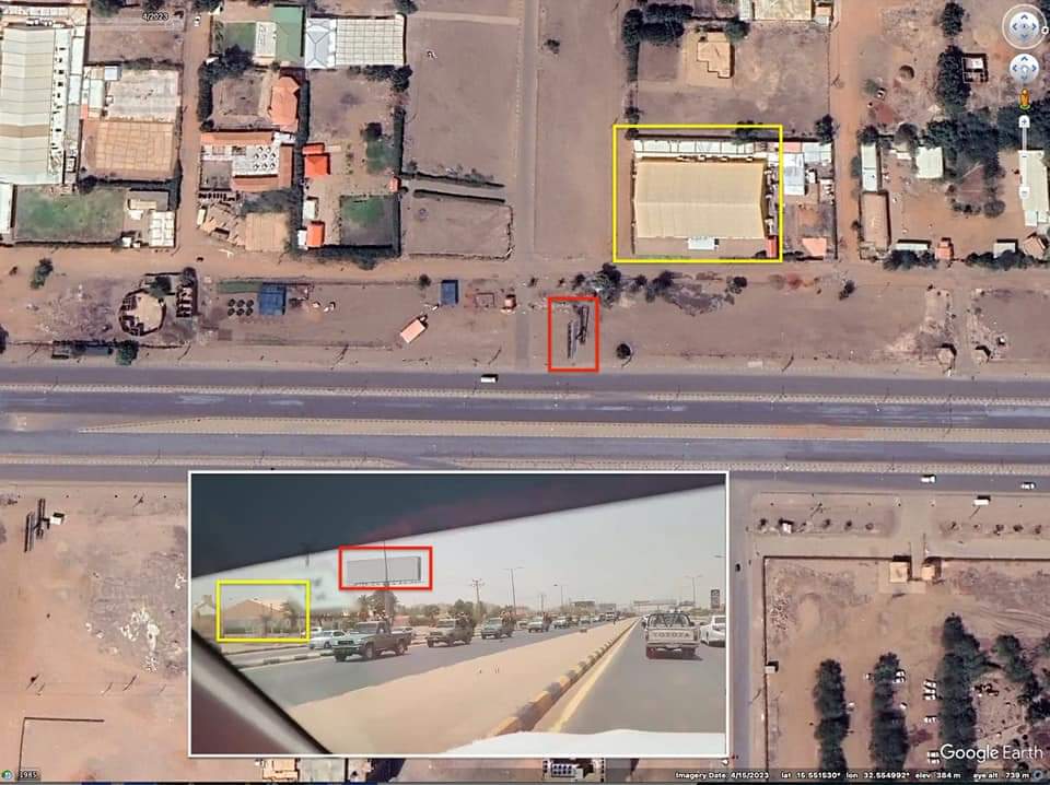 Sudanesearmy1's tweet photo. نشرت صفحة البعشوم اليوم فيديو يصور رتلا عسكريا لقوات الميلشيا المتمردة في يوم 13 ابريل.

 (15.593530, 32.541059) 📍

يظهر الموقع تقدم الرتل العسكري عبر شارع افريقيا مرورا ببنك الخليج والمركز الطبي الحديث.

في نفس اليوم تم تصوير فيديو اخر بعد اقل من ساعة او نحوا من ذلك لذات 👇 https://t.co/8QR89T0C2a