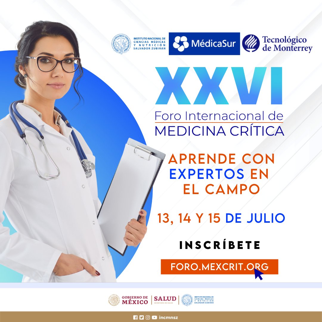 incmnszmx's tweet photo. El XXVI Foro Internacional de Medicina Crítica está a la vuelta.
📌Inscríbete: https://t.co/vbepTR7nRf
📍Ubicación: Auditorio Médica Sur: Puente de Piedra 29-A, Toriello Guerra, Tlalpan, 14050, CDMX. (USO DE CUBREBOCAS OBLIGATORIO)
#ForoMC2023 #MedicinaCrítica #MEXCRIT https://t.co/YtNpsOTyGy
