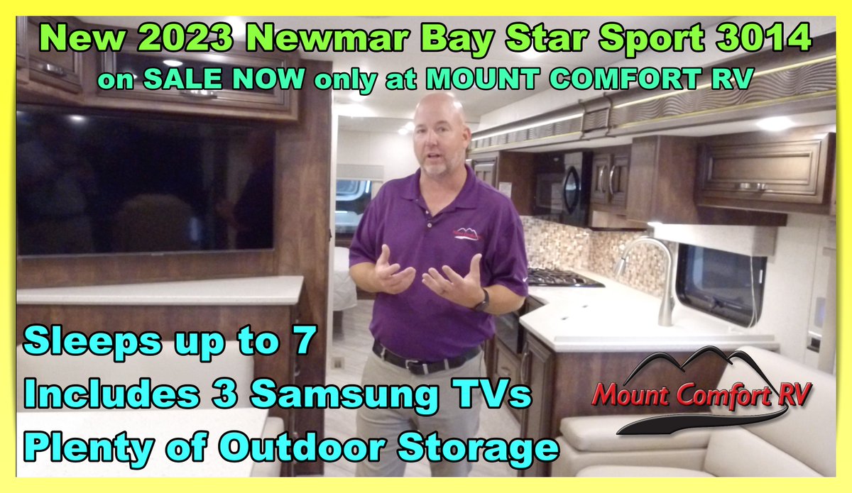 MountComfortRV's tweet image. The new 2023 Newmar Bay Star Sport 3014 is on sale now and only at Mount Comfort RV! Watch the full review here: youtu.be/YpxNsCjo2DE via @YouTube Call Chris at (800) 899-6676 for more information! #mountcomfortrv #newmar #rv #rvsale #rvdealership #rvbusiness #indianapolis