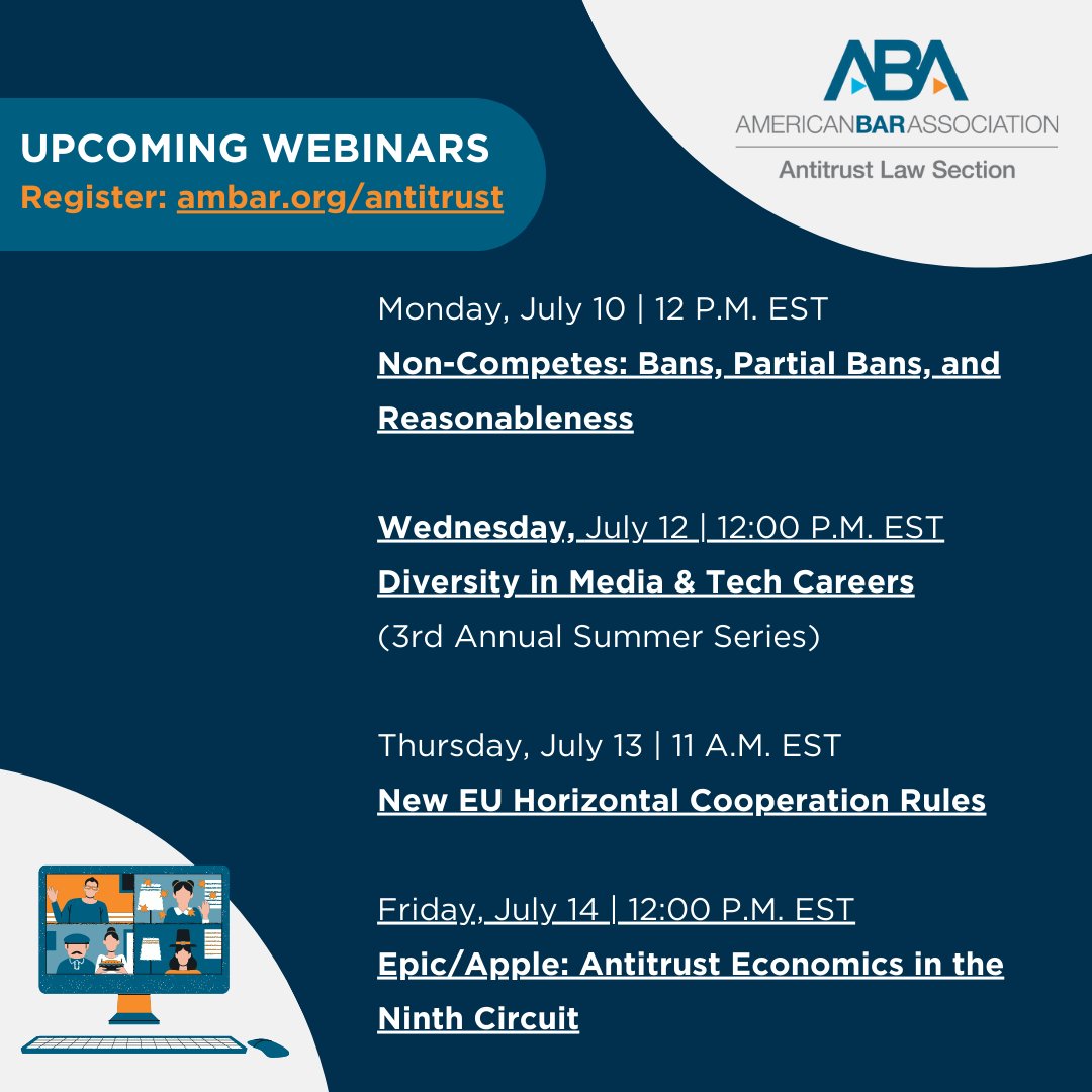 ABA Antitrust Law Section on Twitter "📣🎓Join us during the week of