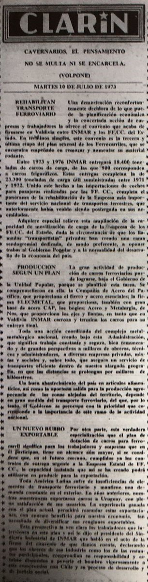 100_diasGolpe's tweet photo. 10 de julio de 1973:
Editoriales de El Mercurio, La Tercera, Clarín y El Siglo.
Revisa todo el material en nuestro repositorio: https://t.co/g3Nr2ehmPJ https://t.co/mKzUoFlpUC