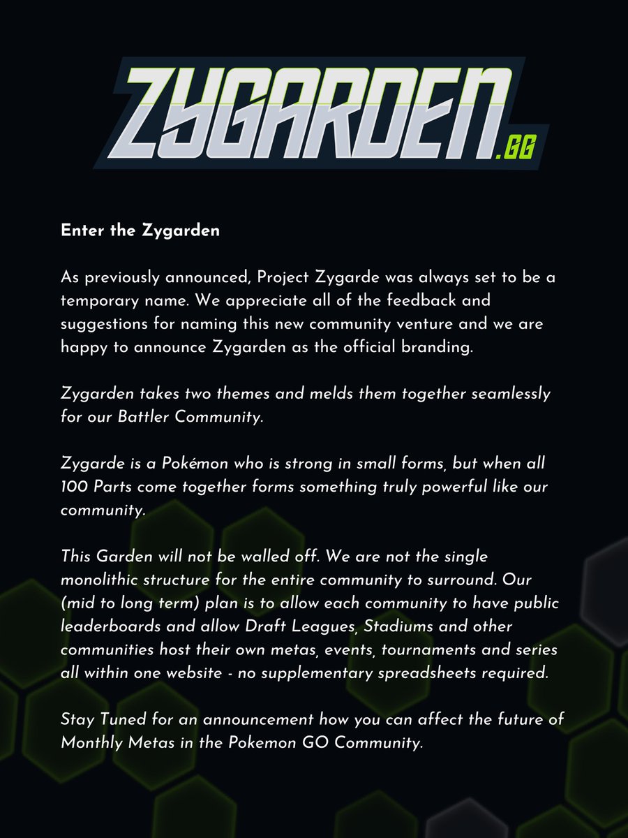 Zygarden | Pokémon GO Tournaments tweet media