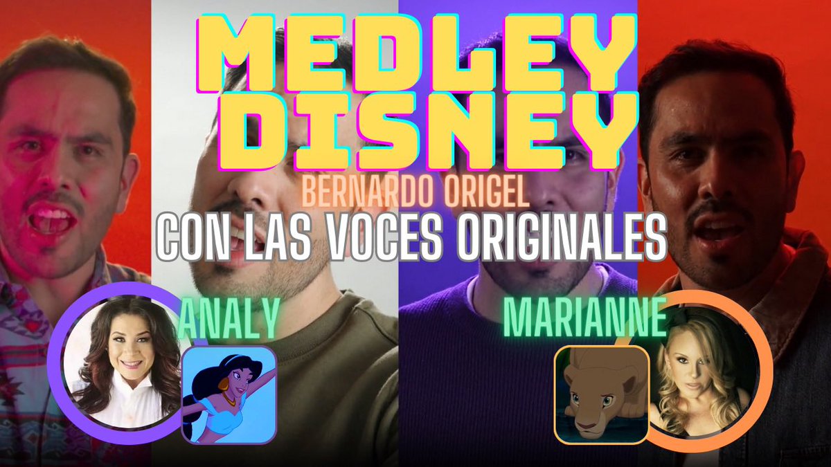 BernardoOrigel's tweet photo. ¡¡YA EN #YouTube!! Mi Medley de Clásicos 90s #Disney. Incluye duetos con ANALY y MARIANNE, las voces originales de Jazmin y Nala 😱😱😱 (Link a continuación) 🙌🏼 #DoblajeLatino #doblaje #youtubechannel 

https://t.co/O6SjWZgcS4 https://t.co/0eyvqtDCZd