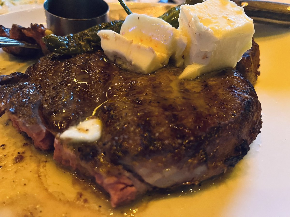 globalguppy's tweet photo. Cowboy ribeye. Out of all the steaks I’ve had in my life, this was hands down the best. I actually cried a little. #stackvegas https://t.co/k0ttHIQYYf