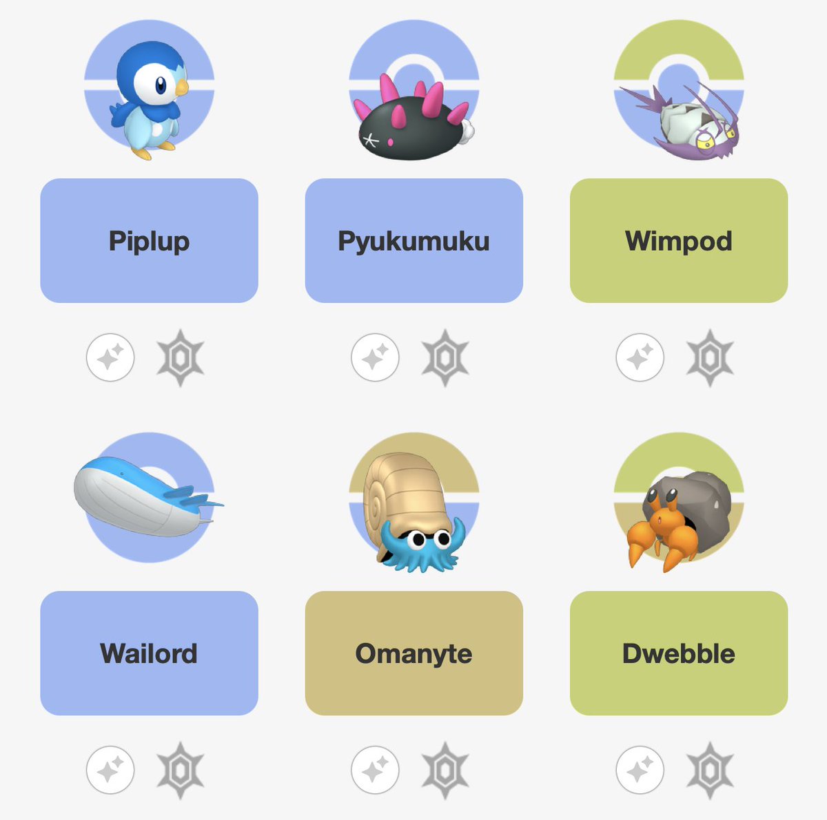azirafale's tweet photo. I DONT CARE IF IM WATER TYPE !! DWEBBLE IS MY BABY
piplup was my first ever pokemon,, pyuku &amp; wimpy are just cute idk. and the last 3 idk i just love them so much,, even have plushies of them https://t.co/r0SsP02ivd