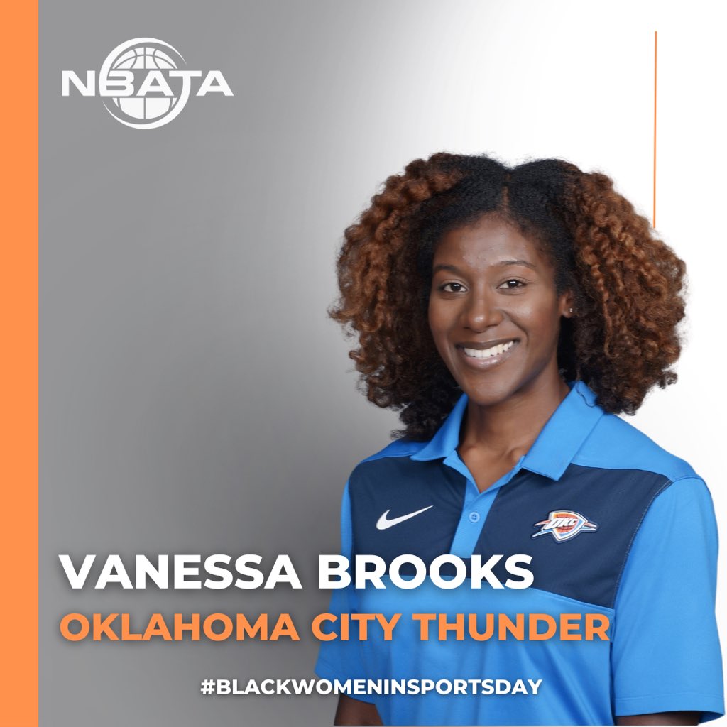NBATA's tweet photo. Today is #blackwomeninsportsday Founded by Diverse Representation with the goal of highlighting Black women who have overcome hurdles, &amp; broke glass ceilings.  Kayla McKenzie, Rachel Cutts, Jana Austin &amp; Vanessa Brooks are doing just that as #athletictrainers in the #nba https://t.co/1HiKp3wIqK