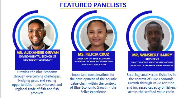 CaribFisheries's tweet photo. 📷 REGISTER TODAY: https://t.co/XkkCjTkdrk… | #blueeconomy #webinar 

Meet our panelists! @EnviroEcon @THECNFO @FAO https://t.co/Bz0VzQAbIo
