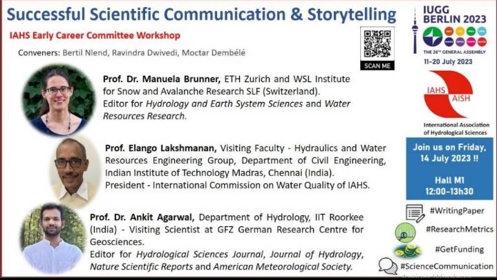 You're an #EarlyCareer #MidCareer  #researcher, already mark the date of July 14 in your calendar. Come and learn on tips for scientific communication &amp; storytelling with <a href="/ManuelaBrunner/">Manuela Brunner</a> <a href="/ElangoLaks/">Elango Lakshmanan</a> <a href="/Ank_iitR/">Dr. Ankit Agarwal</a> as speakers.  #ProposalWritting #ArticleWritting #ResearchMetrics