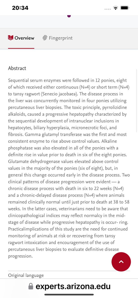 mcpc44's tweet photo. @cahardinge @BillEllson @belonibeloni @_JoelAshton Dr Bill ... you clearly  didn't  understand the conclusion of the article you blindly  referenced  in the shody word document that you have shared about the myths of ragwort.  The study  shows all 12 ponies died as a result of feeding ragwort. Please see photos of the study https://t.co/Z5gGvAZkTE