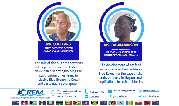 CaribFisheries's tweet photo. 📷 REGISTER TODAY: https://t.co/XkkCjTkdrk… | #blueeconomy #webinar 

Meet our panelists! @EnviroEcon @THECNFO @FAO https://t.co/Bz0VzQAbIo