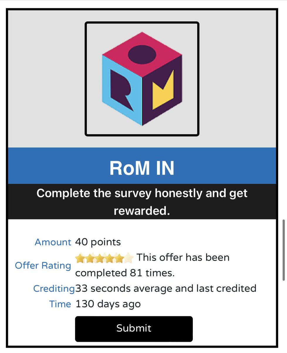 the payout of Offer ROM Survey  IN has changed from $0.31 per Conversion to $0.40 per Conversion.

#romsurvey #rom #makemoneyonlinenow
#makemoney #onlinework #survey