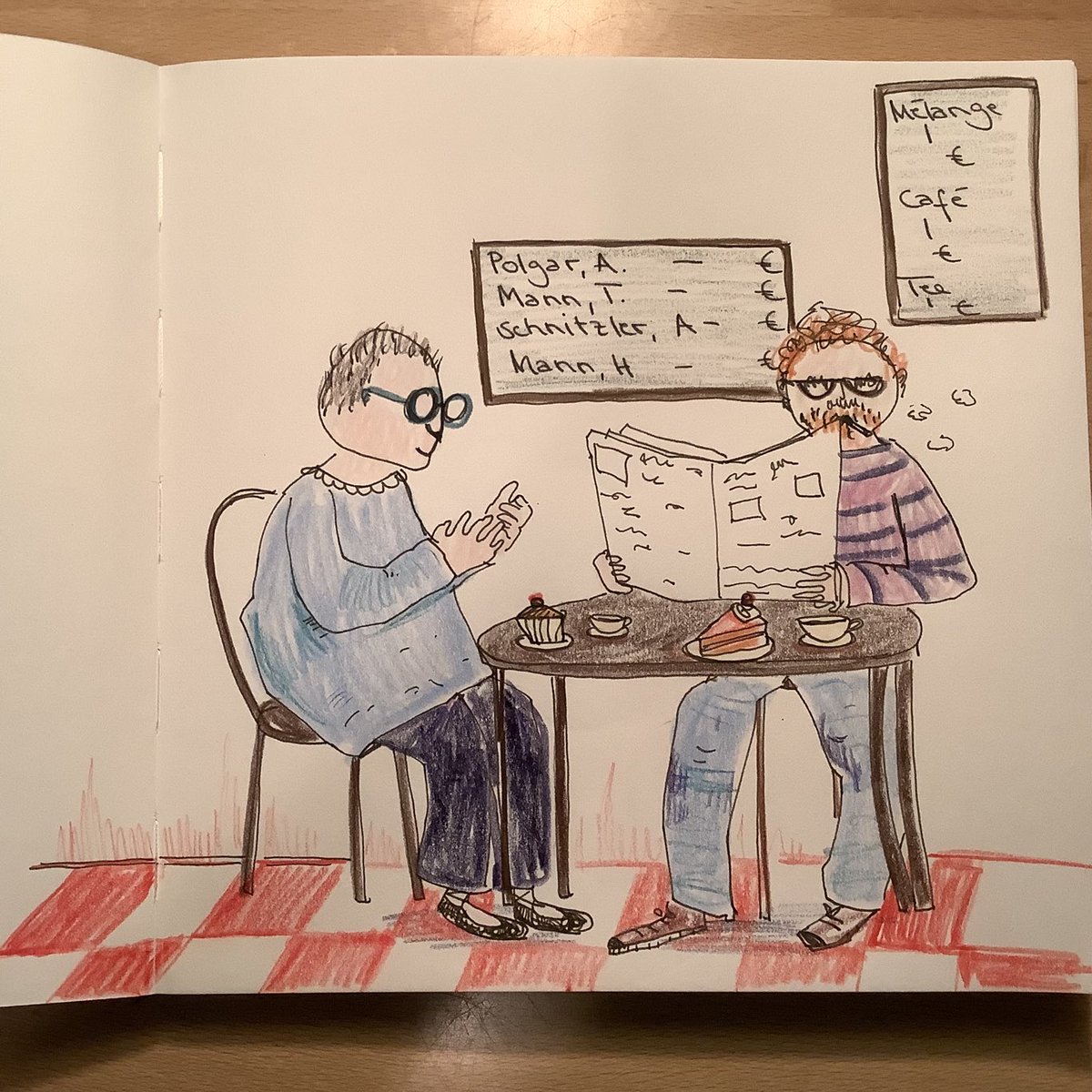 Michaigel1's tweet photo. Saß mit dem #laberfach im Wiener Kaffeehausliteraturcafe, habe dazu die wunderbarste Fin de siecle-Playlist von #fandorinmusic (https://t.co/VwnsXE1AUm) gehört. Aaah, was wunderbar! https://t.co/YlWE3DusZ6