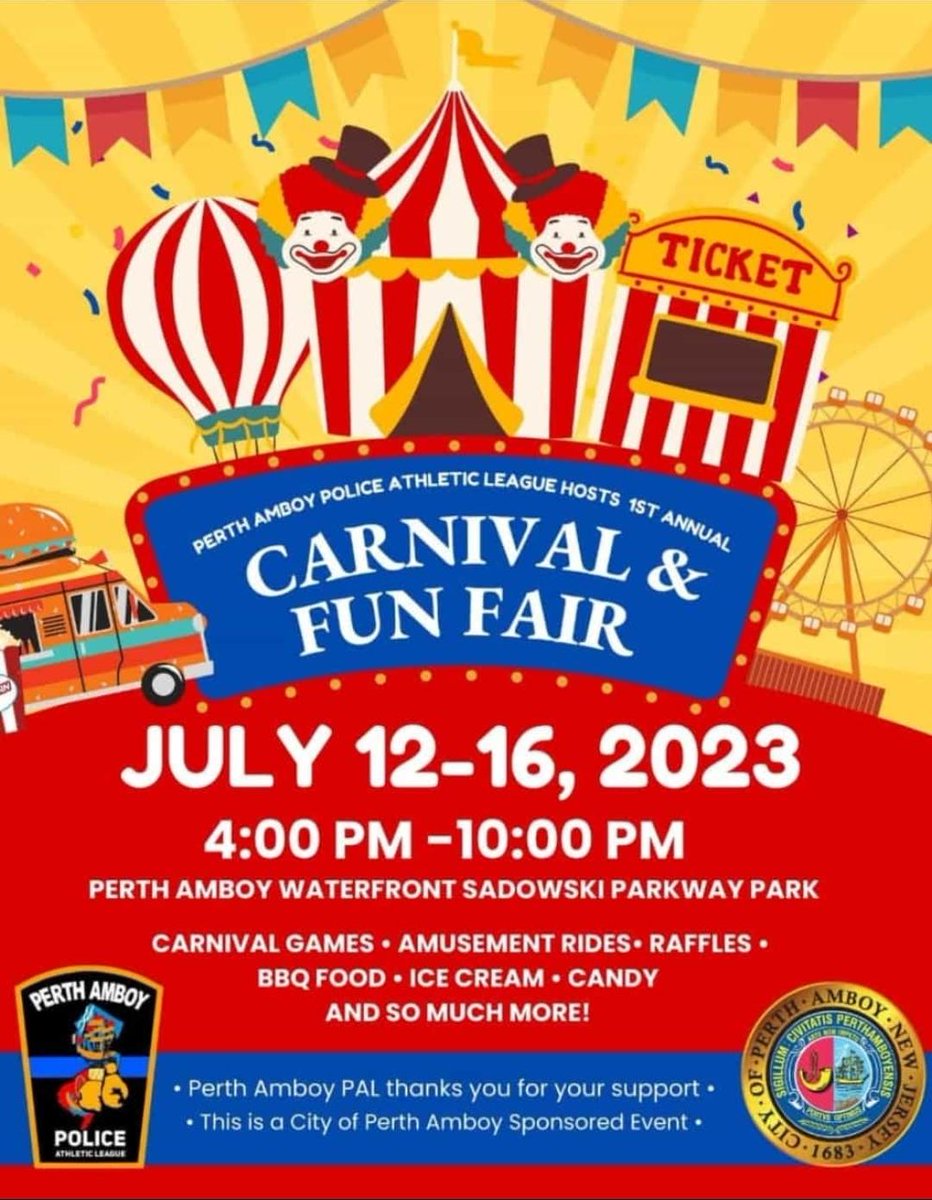 Next week in Perth Amoy!  Bring the family and have tons of fun! #PERTHAMBOY #PAPD #CARNIVAL #PARTNER #PERTHAMBOYPOLICEDEPARTMENT