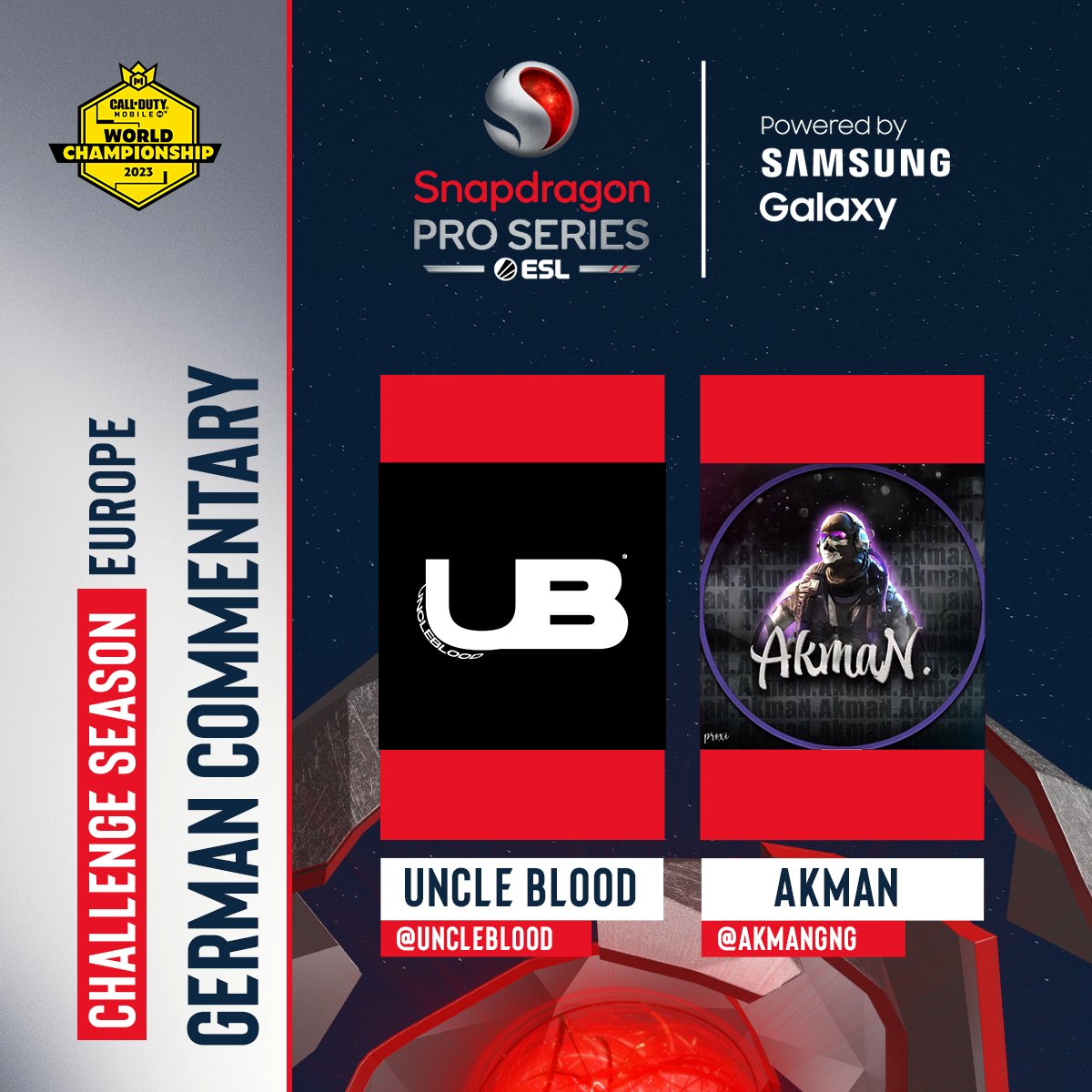 🇬🇧Snapdragon Mobile Challenge Europe continues this weekend! 
Join <a href="/AkmaNGnG/">AkmaN</a> and myself for the german broadcast at
youtube.com/@uncleblood
The show starts at 19:00 CEST! <a href="/ESLCODM/">ESL COD: Mobile</a>  

🇩🇪Verfolgt mit AkmaN und mir die deutsche Übertragung unter dem oberen Link.
#SnapdragonProSeries