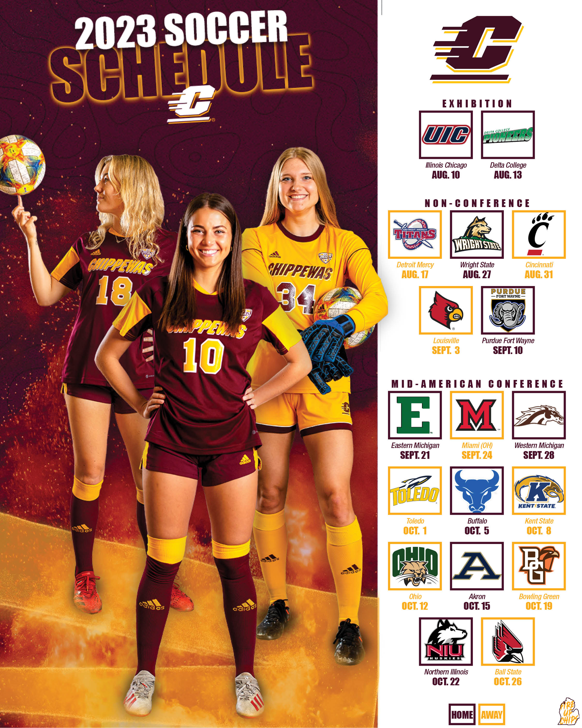 CMU Women's Soccer on Twitter "This season's schedule is HERE. Mark your calendars! 