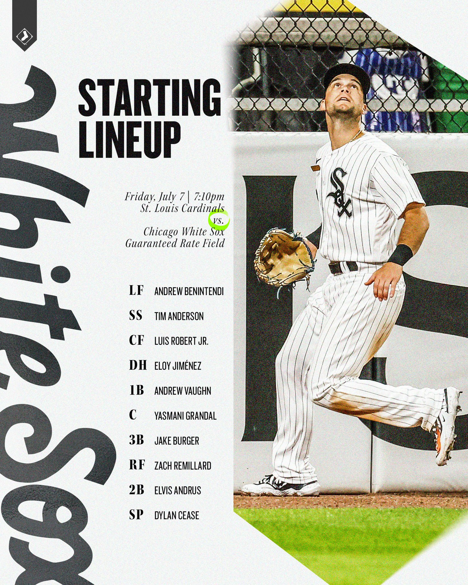 Chicago White Sox on Twitter "Tonight's WhiteSox starters vs. the