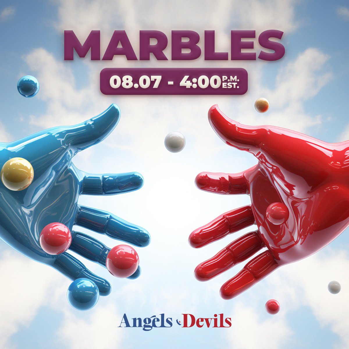 Angels & Devils NFT (@angelsdevilsnft) on Twitter photo Saturday is MARBLES DAY.
Enjoy 5 rounds of Marbles on Twitch by <a href="/djSavage55/">djSavage55</a>.
We will be giving away 100 $WRLD per round! We will also share the next step on our Roadmap 3.0!!!!
This is a holder’s exclusive event! See you all tomorrow!!!
🗓️ 4 PM EST/ 8 PM UTC 07/08 Saturday is MARBLES DAY.
Enjoy 5 rounds of Marbles on Twitch by <a href="/djSavage55/">djSavage55</a>.
We will be giving away 100 $WRLD per round! We will also share the next step on our Roadmap 3.0!!!!
This is a holder’s exclusive event! See you all tomorrow!!!
🗓️ 4 PM EST/ 8 PM UTC 07/08