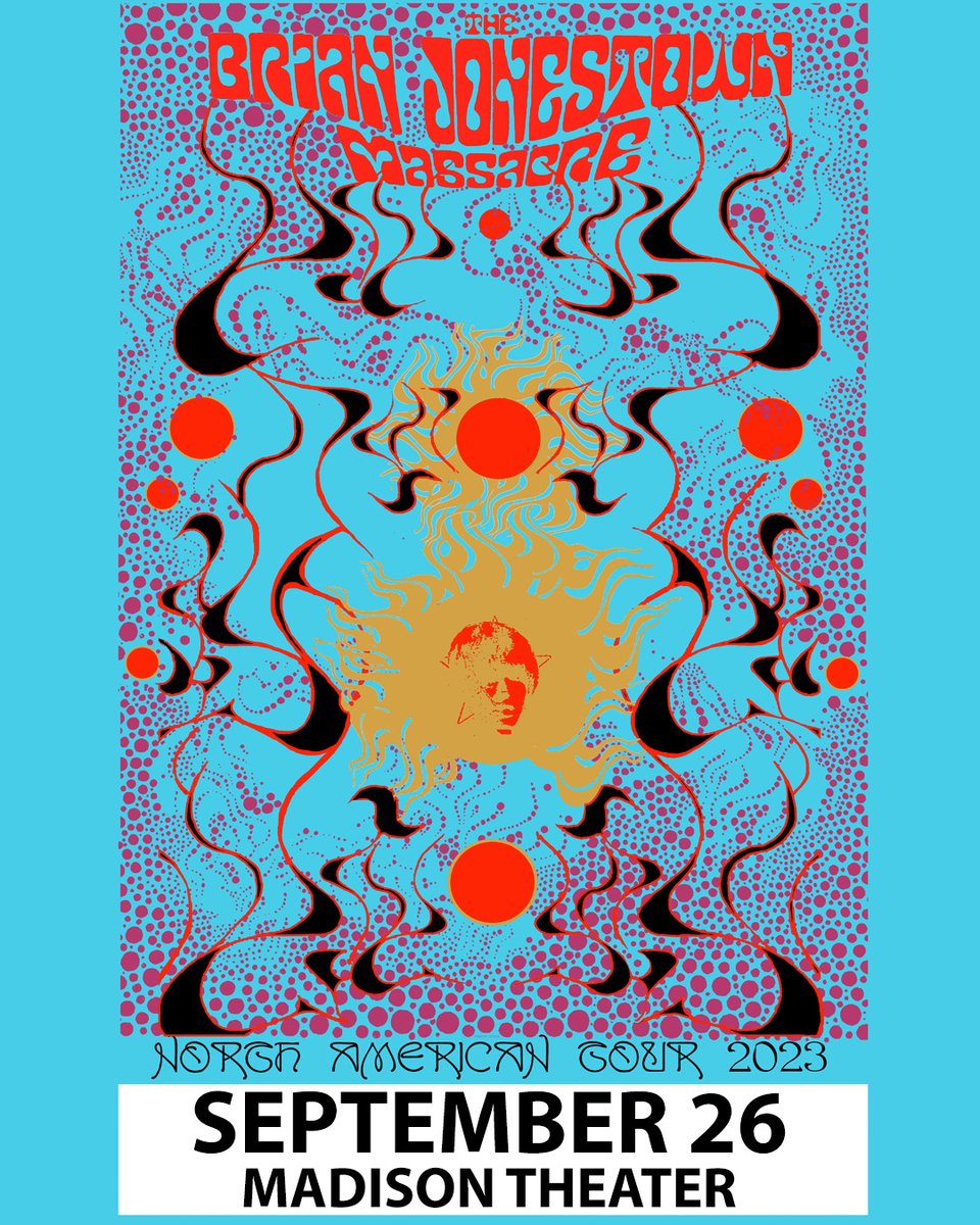 Just Announced: The Brian Jonestown Massacre live at the Madison Theater on September 26. Tickets on sale this Friday at 10am: ticketmaster.com/event/16005EE2…