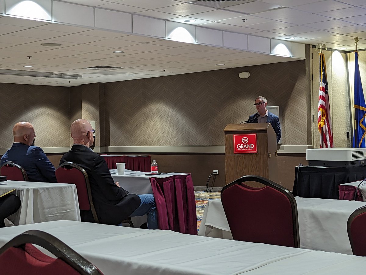 BCTNNevada's tweet photo. Today and tomorrow, our Executive Secretary-Treasurer is speaking to @IBEW's Western States Conference, updating them on the Legislative Session, current and upcoming work here in Nevada, and Reno #LaborFest 2023. It's always an honor to address our affiliates! ⚡ #UnionStrong https://t.co/dbjjkmIPxh