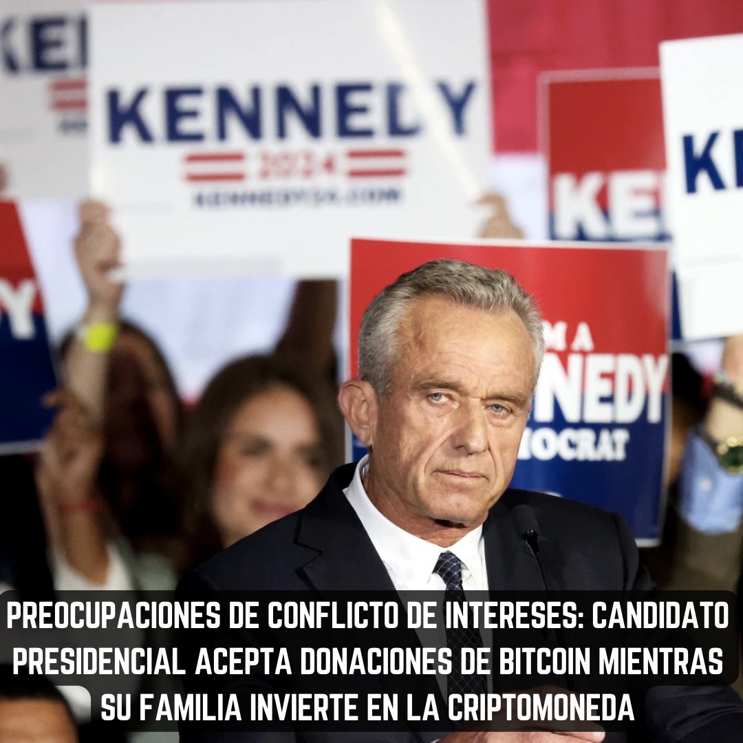 AlfaCapitalDeFi's tweet photo. Robert F. Kennedy Jr., un candidato demócrata a la presidencia, anunció en una conferencia de Bitcoin que aceptaría donaciones en Bitcoin para su campaña. Sin embargo, no reveló que su familia había invertido en Bitcoin recientemente.
#crypto #ethereum #bitcoin #btc https://t.co/9LNySufQaY
