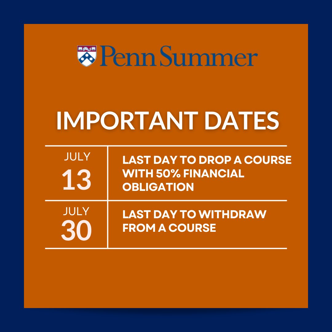 Here's a friendly reminder about some important dates coming up this month for Summer Session II courses. For more details, please visit our website: bit.ly/3JM7682