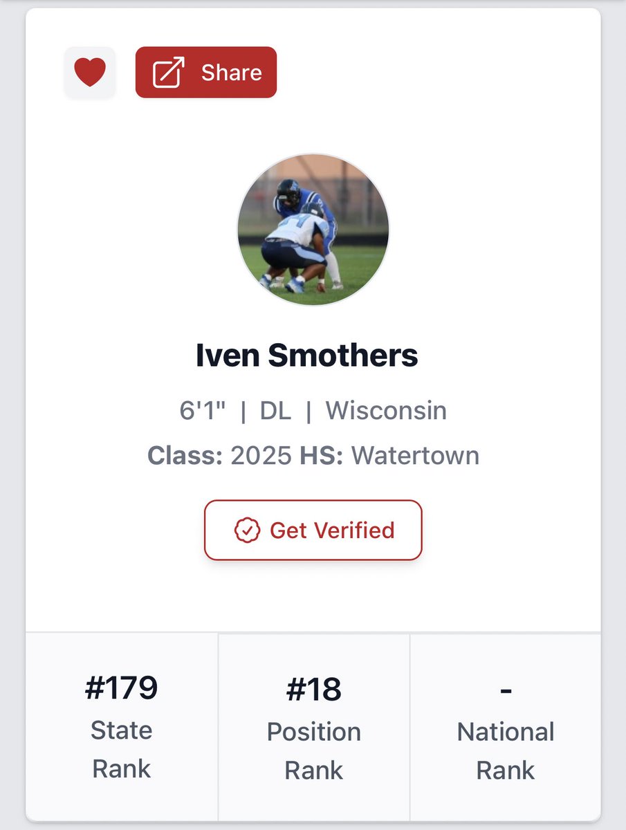 Finally set up my <a href="/PrepRedzone/">Prep Redzone 🏈</a> account! very thankful for the ranking!!!! @B19Kamrath @travisWSN <a href="/PrepRedzoneWI/">Prep Redzone Wisconsin</a> <a href="/MJ_NFLDraft/">Mark Johnson</a> <a href="/NWahlScouting/">Nate Wahl</a>
