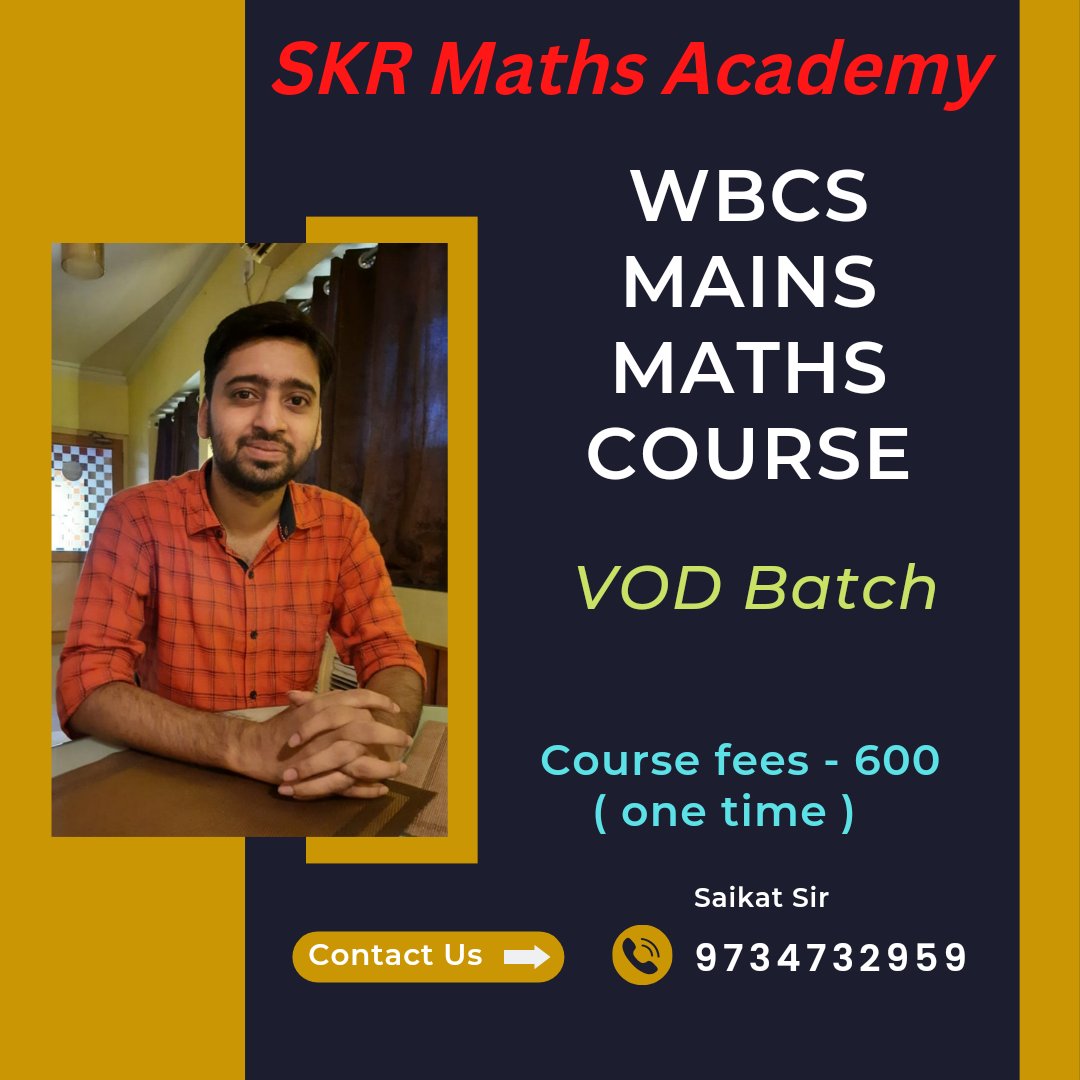 Wbcs_Maths's tweet photo. WBCS Maths Course by Saikat Kanti Roy

#wbcs #maths #teaching https://t.co/R6nAnRy1AC
