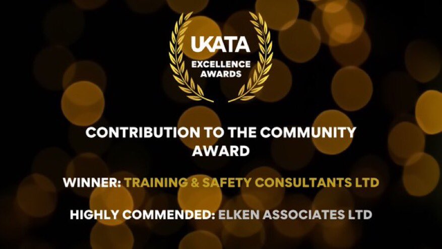 UKATA_Official's tweet photo. After a lot of hard work involved, we can now announce our first award of the evening. @TASC_training is the winner of the Contribution to the Community Award 🎉 congratulations to you🙌🏼 #UKATAawards https://t.co/w4pbrvzado