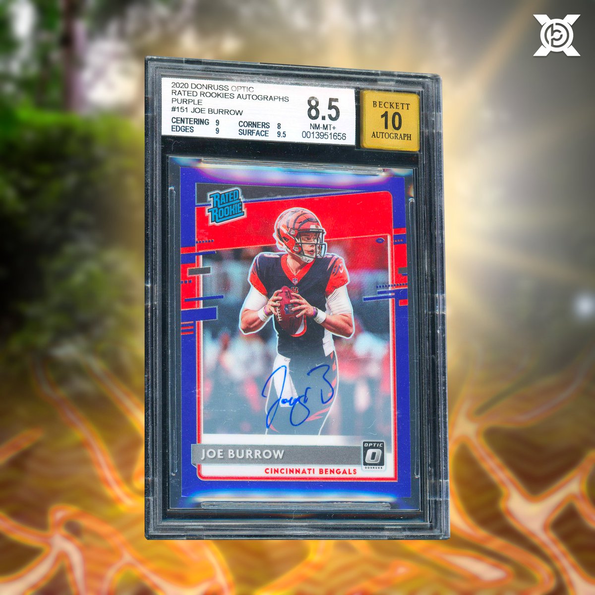 Our Weekly #12 Auction closes TONIGHT at 9pm ET! Chase cards such as this 2020 Panini Donruss Optic Joe Burrow - Rated Rookies Autographs 🔥 Bid here ➡️ bpx.auction/weekly-12/729