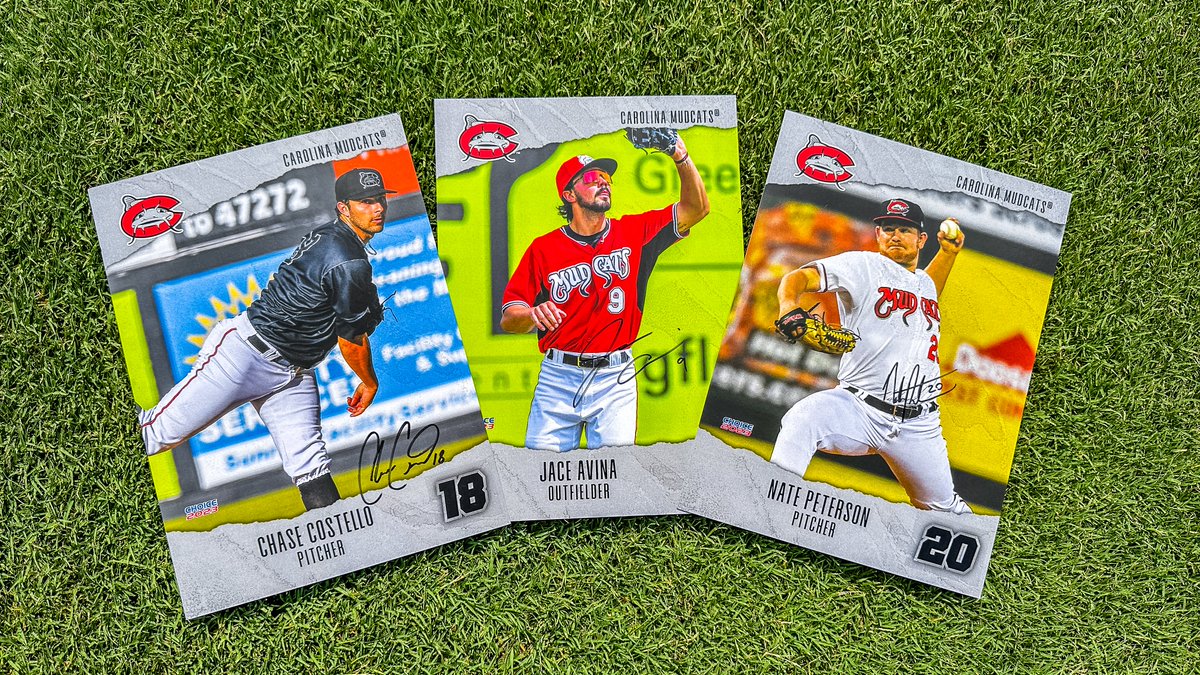 Wilson_Warbirds's tweet photo. Want to win these limited edition giant-sized autographed player cards?

Starting tonight, we’ll be adding a new in-game raffle with giant-sized autographed cards for one lucky fan. Enter to win at the UNC Health Johnston Fan Center located behind home plate! https://t.co/IYp4ZYzyXn