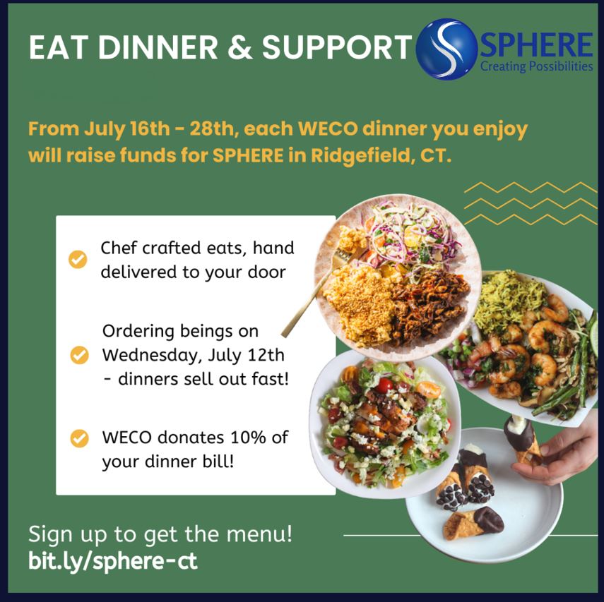 Share Gourmet Meals, Create Possibilities: A Fundraiser to Benefit <a href="/sphere_ct/">Sphere</a> from July 16... bit.ly/3JMDEyG
