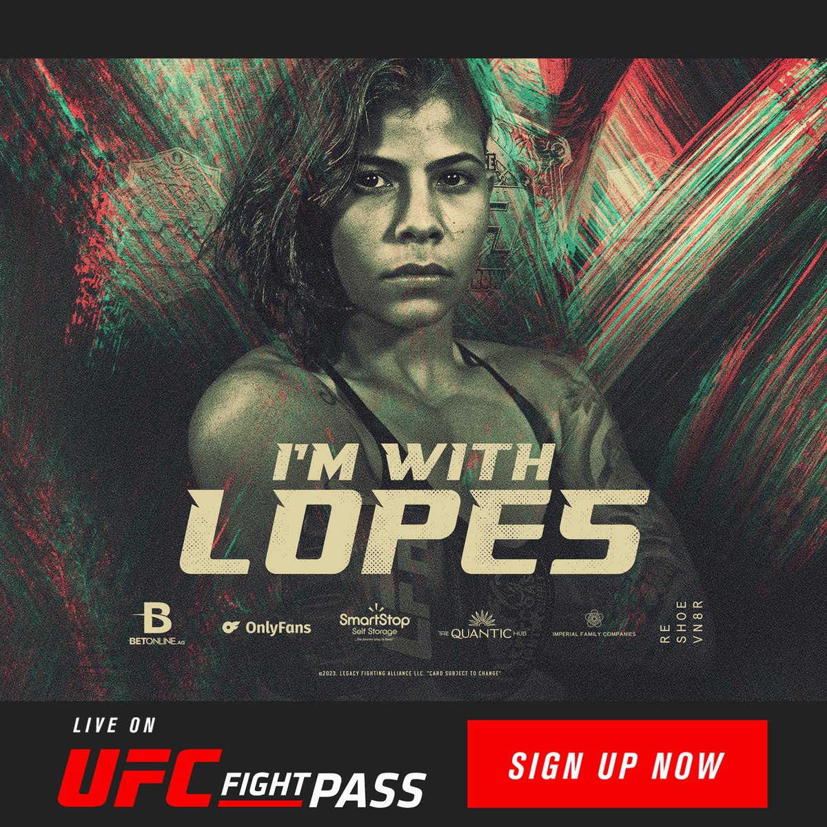 LFAfighting's tweet photo. #ReTweet if you're with @ElaineL17015505 to win the @LFAfighting interim women's strawweight title in the main event of #LFA162! 🇧🇷
#TeamLopes
@BetOnline_AG
@OnlyFans
@RealFlexCBD
@TheMMAShark
@TeamSmartStop
@Reshoevn8r
@VetTix
@PrefsDeCajamar
@UFCFightPass https://t.co/FH6lD0IX3n