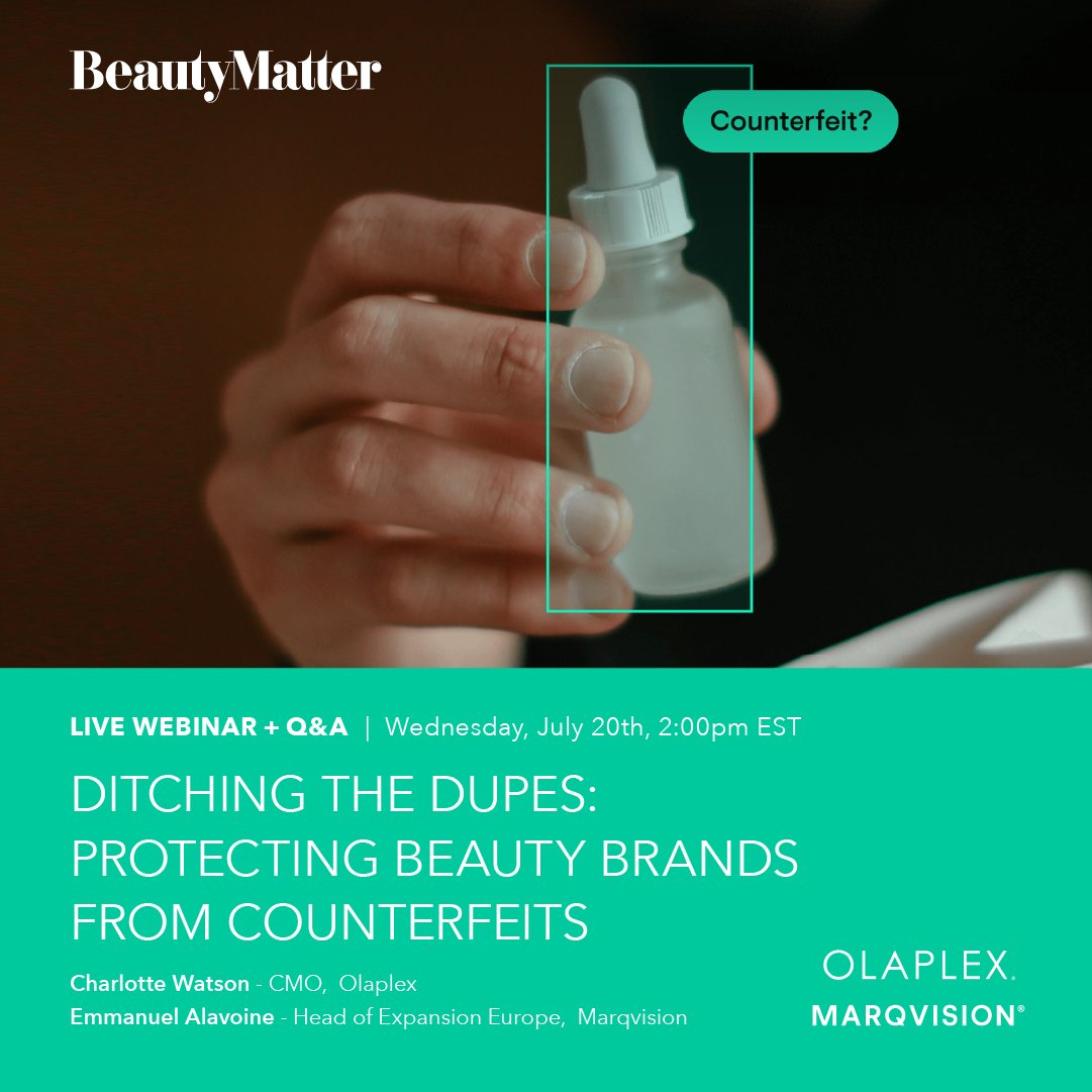 📅 July 20th, 2pm EST - don't miss our webinar on the beauty industry's #counterfeit crisis. With 10% of the market being fakes, brands are under threat. Join <a href="/olaplex/">Olaplex</a>'s CMO and <a href="/MarqVision/">MarqVision</a> to learn how to fight back! 🔥
 hubs.la/Q01X2KhQ0
#IPprotection