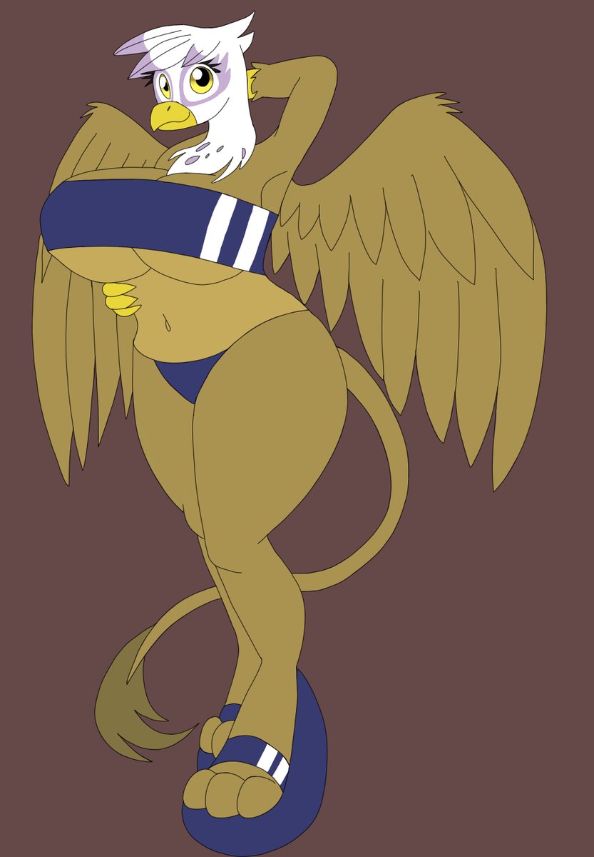 My Work in Progress of Gilda the Gryphon from My Little Pony: Friendship is Magic, in a Gris Swimsuit & Matching Wedge Platform Sandals, as it’s coming along, so far, as an art request for someone, on DeviantArt. #Gilda #Gryphon #gryphonpride #mlpfim #mlpfanart #GrisSwimsuit #WIP