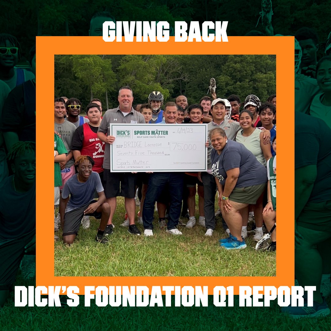 At DICK’S, we’re passionate about inspiring and encouraging participation in youth sports. Check out the latest quarterly giving series from the DICK’S Sporting Goods Foundation to learn more about our new 75for75 grant program, partnerships, and more! ow.ly/h0vo50P6HPG