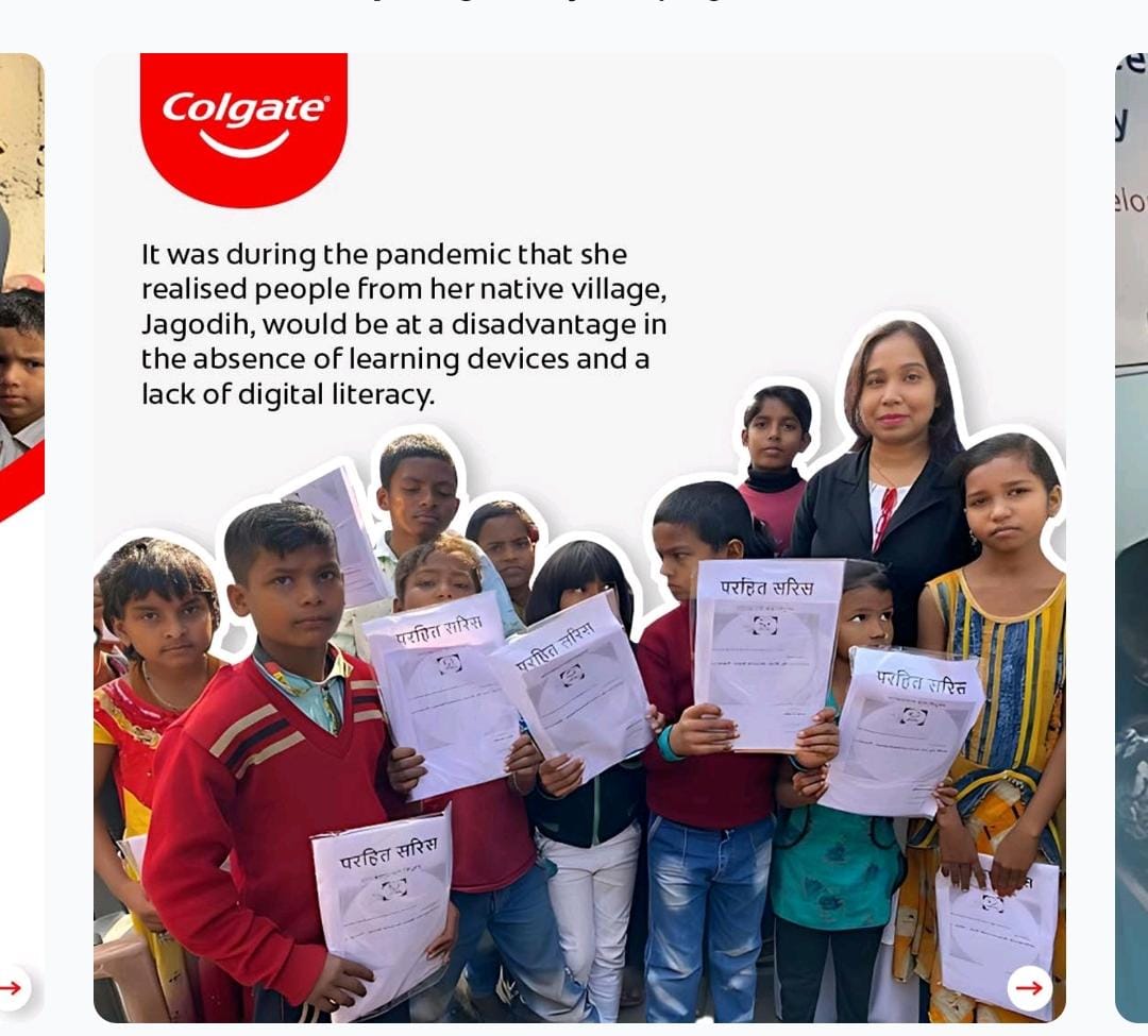 ParhitSaris's tweet photo. @ColgateIndia @VGKfan @vgktweets @shikshadaan Thankyou for the opportunity which I got through Colgate KIS to impact rural education sector. This support has enabled us to do more for bringing impact in rural learning spaces.
- Team Parhit Saris https://t.co/uColKMA3Jb