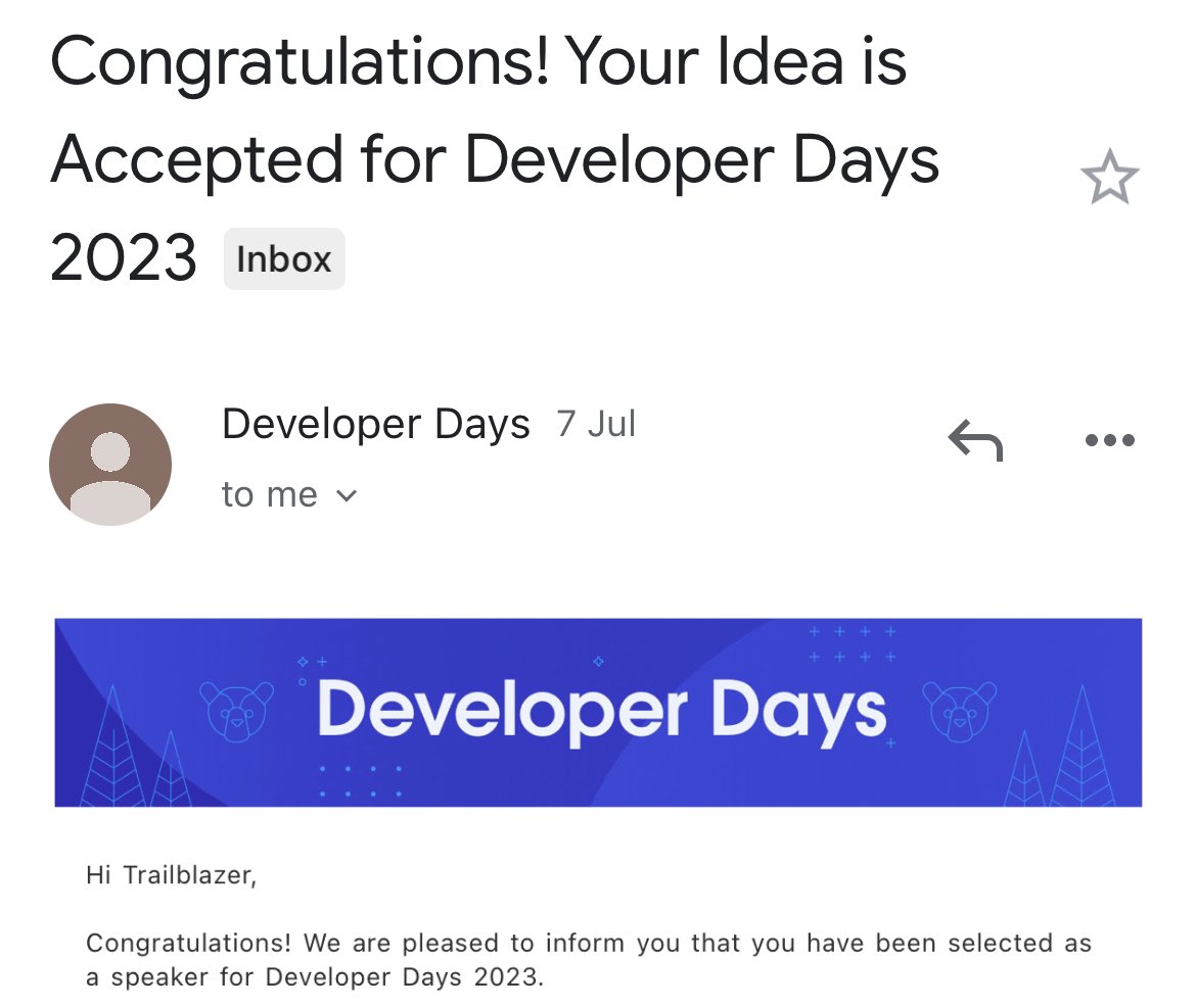 true__altruist's tweet photo. What! is this true? ๐ณ
Indeed it is ๐คฉ๐
๐ Honored to be selected as a speaker for #SalesforceDeveloperDays! ๐๐ค๐
Can't wait to share insights and connect with fellow trailblazers. Let's level up our Salesforce skills together! ๐ ๐ค
#Salesforce #makinganimpactthatmatters https://t.co/B9hPfMGB74