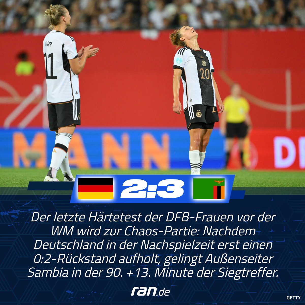 Was für ein wildes Spiel in Fürth! 🤯😳⚽
17 Tage vor dem ersten WM-Spiel in Australien und Neuseeland wartet noch etwas Arbeit auf Bundestrainerin Martina Voss-Tecklenburg.

#ranFussball #DFB #DFBFrauen #GERZAM #WorldCup2023