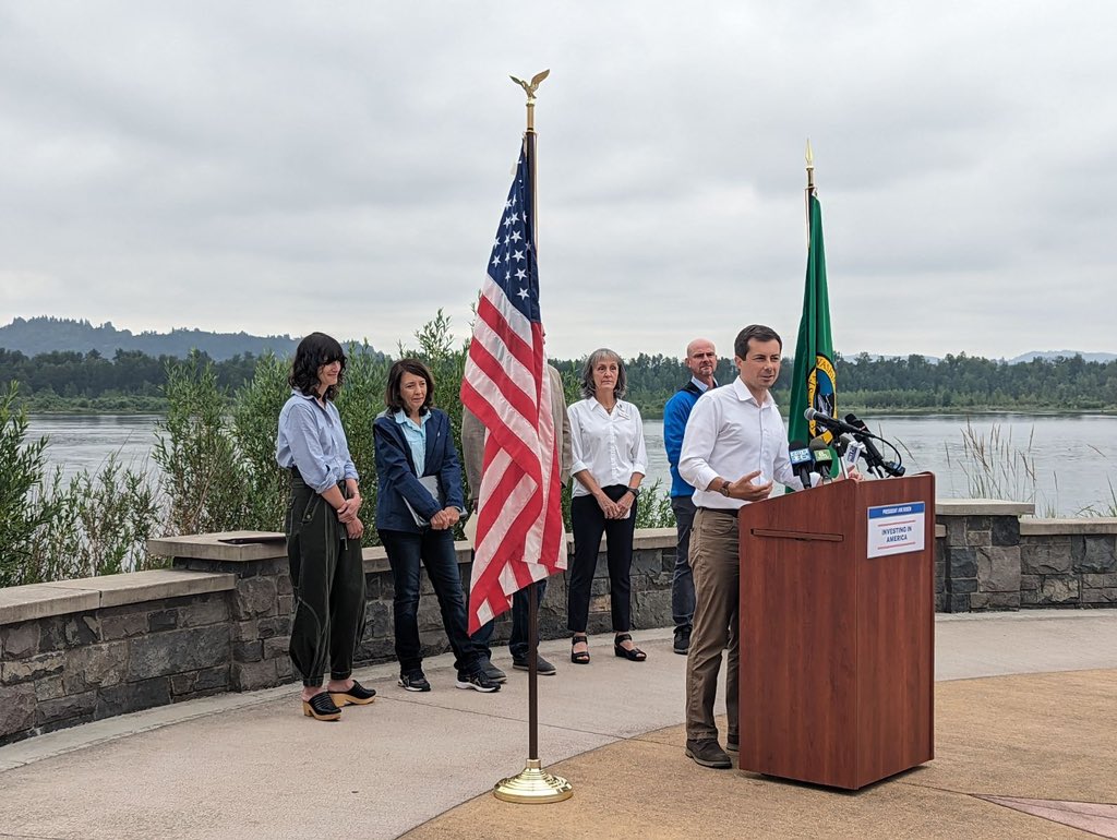 In Washougal, WA, we're addressing traffic backups and blocked rail crossings by funding a new bridge and underpass. These improvements will reconnect the community, improve safety, help freight move more efficiently, and ensure first responders can get to those in need.